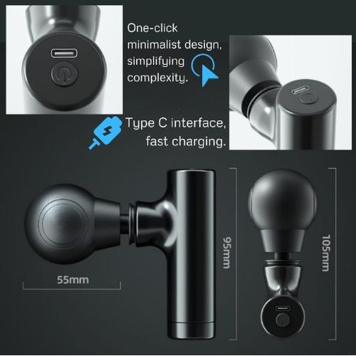 Mini Deep Tissue Massage Gun – Portable High Torque Muscle Massager for Pain Relief & Recovery