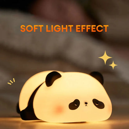 Cute Panda Night Light Silicone Soft Lamp Portable And Child Safe Bedside Light Reliable Performance
