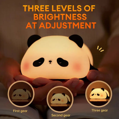 Cute Panda Night Light Silicone Soft Lamp Portable And Child Safe Bedside Light Reliable Performance