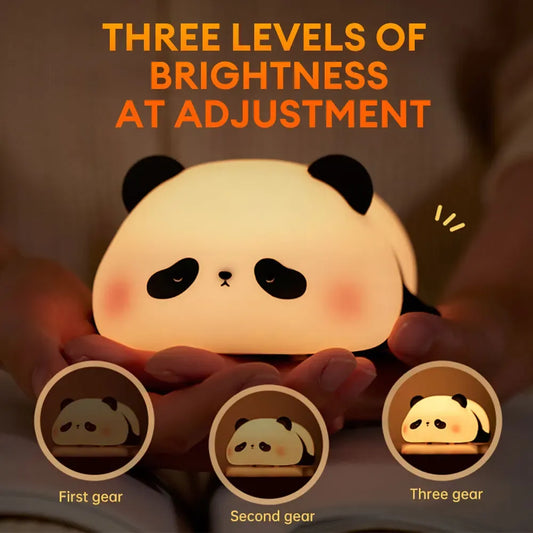 Cute Panda Night Light Silicone Soft Lamp Portable And Child Safe Bedside Light Reliable Performance