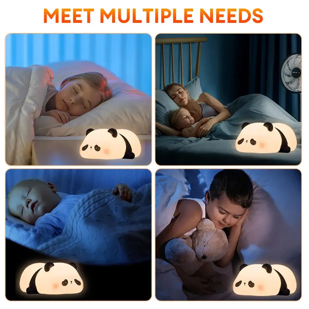 Cute Panda Night Light Silicone Soft Lamp Portable And Child Safe Bedside Light Reliable Performance