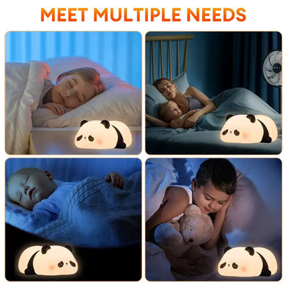Cute Panda Night Light Silicone Soft Lamp Portable And Child Safe Bedside Light Reliable Performance