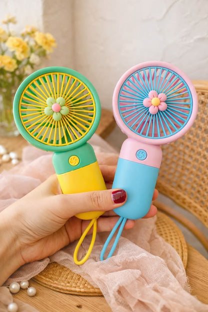 Premium Portable Handheld Mini Fan – Cute Flower Design