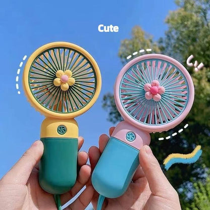 Premium Portable Handheld Mini Fan – Cute Flower Design